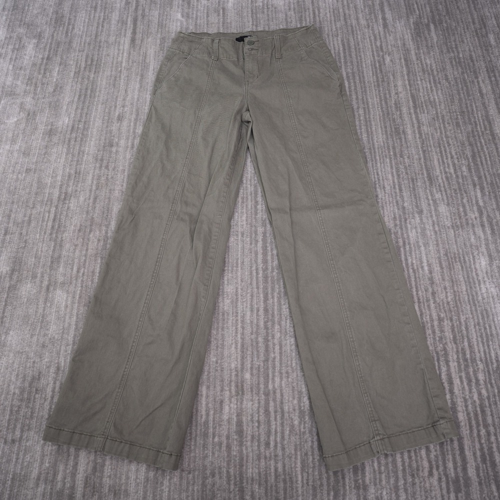1822 Denim Wide Leg Pants Womens 12 Green Excellent Stretch Casual Trousers